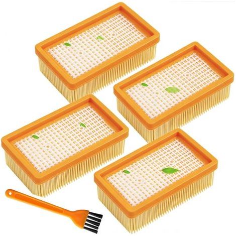 4 filtres pour aspirateur Kärcher, accessoires pour aspirateurs eau et poussière Kärcher, remplacement pour aspirateur, convient aux modèles Kärcher WD4 WD5 WD6 / MV4 MV5 MV6, avec brosse de nettoyage (1/5)