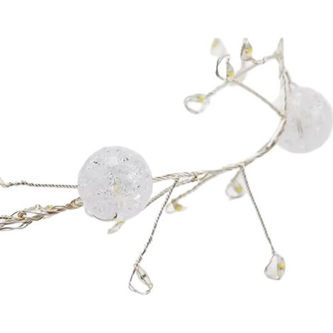 Guirlande Lumineuse de 6 m Type Pétard avec 400 LED Blanc Chaud, Prise Secteur, Fil d'Argent en Grappes pour Intérieur avec Télécommande, pour Sapin de Noël, Plantes, Chambre, Jardin (1/5)