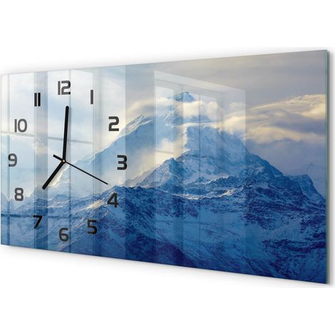Horloge Murale Salle à Manger 60x30 cm Verre Trempé Design Contemporain Sommet de montagne (1/5)