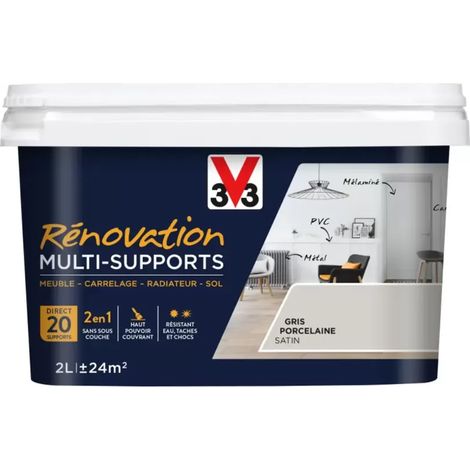 Peinture V33 Rénovation Multi-Supports Gris porcelaine 2 L (1/2)