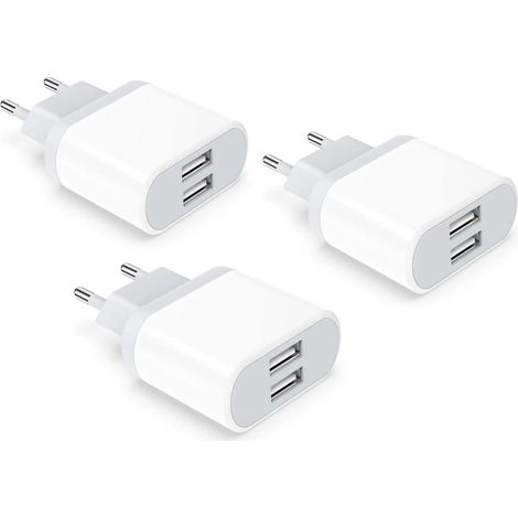 USB Socket Charger 2.4A/5V 2-Port Power Adapter Wall Plug Phone Charger for Samsung Galaxy (1/5)