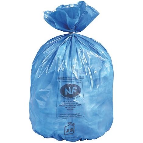 Sac poubelle 30 litres bleu NF - paquet de 100 - Maxiburo