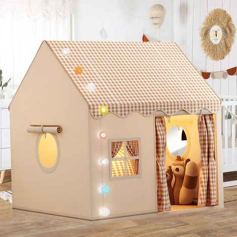 Tente de Jeu Enfant, Cabane Enfant Intérieur et Extérieur,Maison de Tente de Jeu, Grande Maison de Jouet pour bébé, Tente de Princesse avec Fenêtres, Cadeau d'anniversaire pour Filles et Garçons