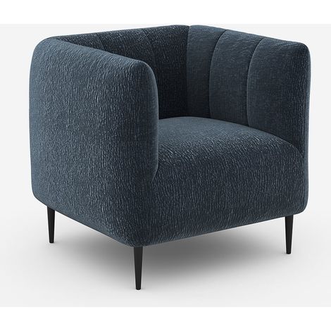 Design-Polstersessel Aprica, chenillegepolstert, ideal fürs Wohnzimmer - Dunkel Blau (1/5)