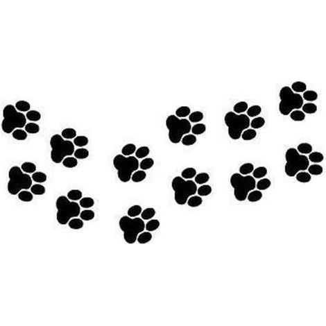 Set di 10 adesivi in vinile con disegno di impronte di zampe di gatto/cane (1/5)