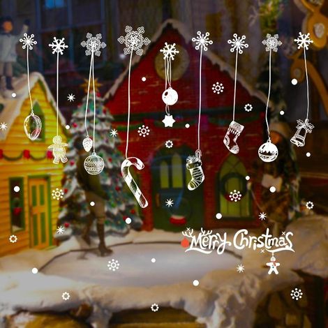 Autocollants de bas de Noël pour vitrines, magasins, portes vitrées, collage (1/5)