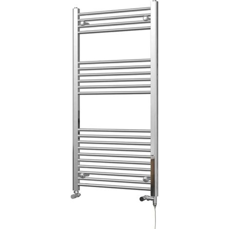 Zennor - Chrome Dual Fuel Towel Rail H1200mm x W600mm Standard - Straight (1/3)
