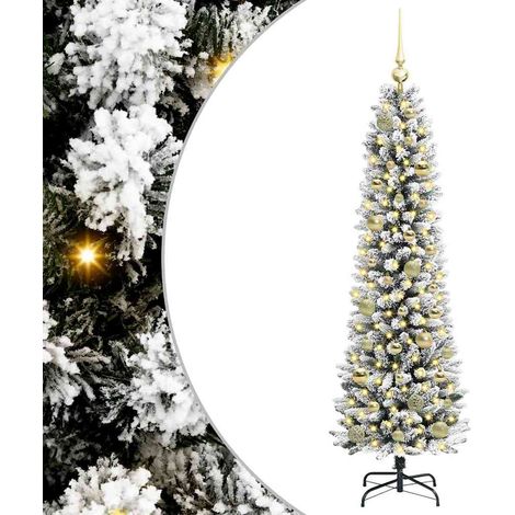 Sapin de Noël  Arbre de Noël artificiel Blanc 150 cm PVC, métal et plastique (1/5)