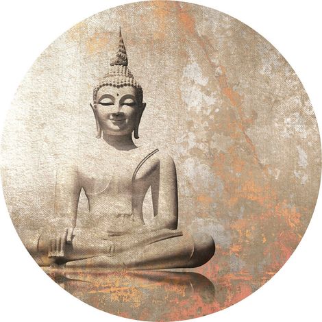 Papier peint intissé auto-adhésif rond  Thème Bouddha - 70 x 70 cm (1/5)