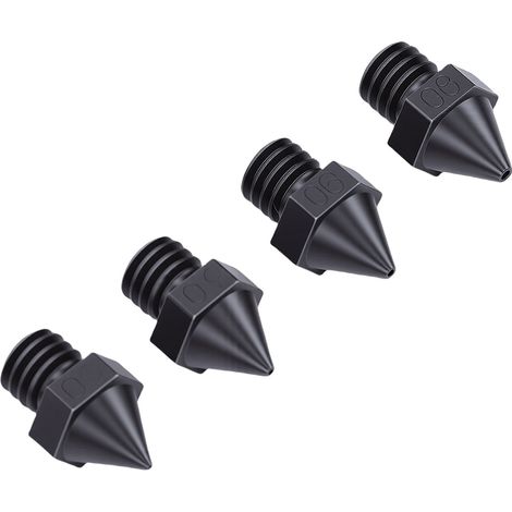 Buse de remplacement pour imprimante 3D, 4 pièces, pour extrudeuse en acier trempé Raise3D 0.2mm 0.4mm 0.6mm 0.8mm