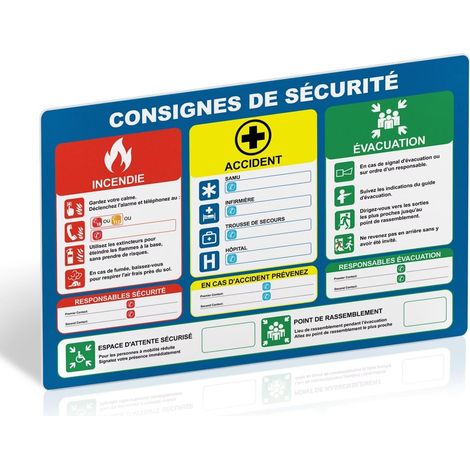 Safety Notice Sign - 300mm x 200mm Rigid PVC Plastic - Erasable and Re-writable Surface - Self Adhesive for Easy Installation (1/5)