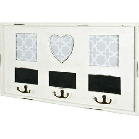 Patère Murale Vintage "Coeur" 49cm Blanc
