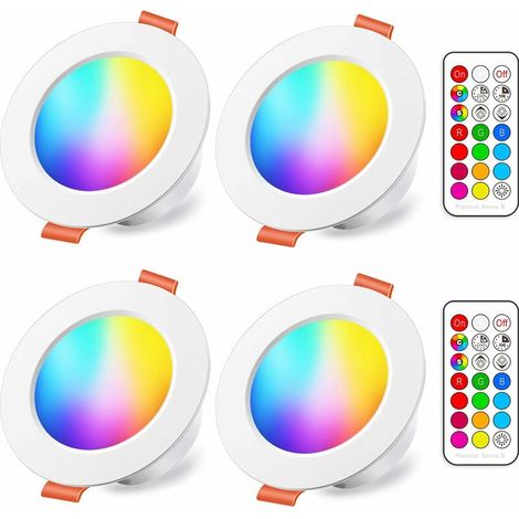 LED-Einbaustrahler 10 W RGB dimmbar RGB Warmweiß (4 Stück) (1/5)