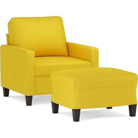 Maison Exclusive - Poltrona con Poggiapiedi Giallo Chiaro 60 cm in Tessuto (1/5)