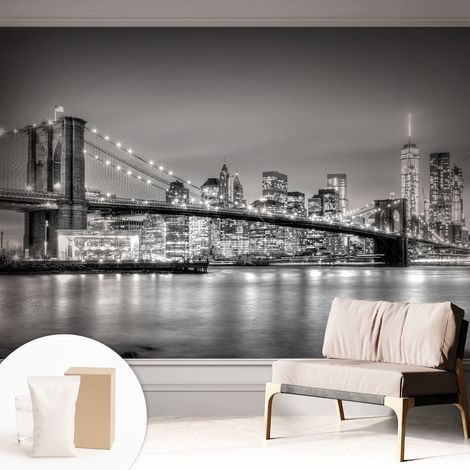 Papier peint intissé avec imprimé pour décoration intérieure pour rénovation a motif - Colle incluse gratuite Pont métropolitain 312x219 cm (1/5)