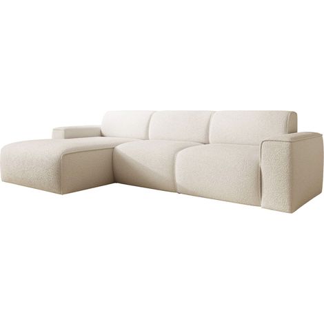 Selsey Bouvi – Ecksofa, Ottomane links, creme, Bouclé (1/5)