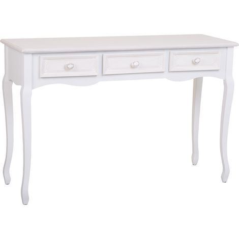 Recibidor de madera de 3 cajones blanco 120x40x78 (1/5)