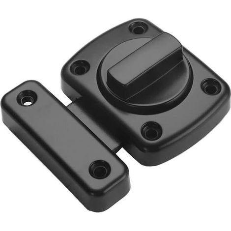 Verrou de Porte de Salle de Bain, Fenêtre et Cabinet Pivotant Loquet de Sécurité et WC en Acier Inoxydable Brossé (Noir, 55 mm) (1/5)