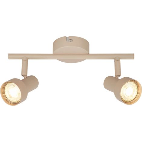 Briloner Deckenlampe Schwenkbar 27,5cm GU10 Fassung max. 9W 2-flammig Beige - Deckenstrahler Wohnzimmer Flur Küche Büro