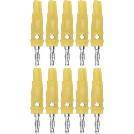 10 banana plug 4mm terminal connectors for welding machines, chargers and generators, yellow (1/5)