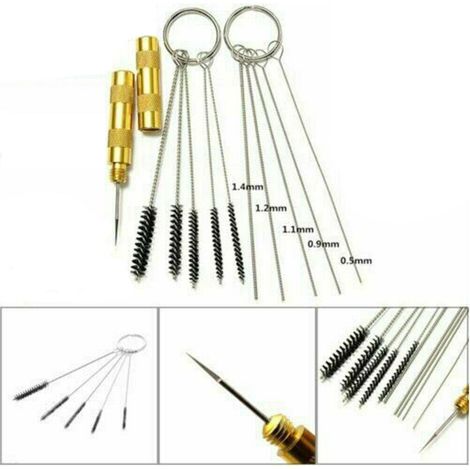 Kit de 11 accessoires de nettoyage pour aérographe (brosse à aiguilles) pour pistolet à peinture (1/5)