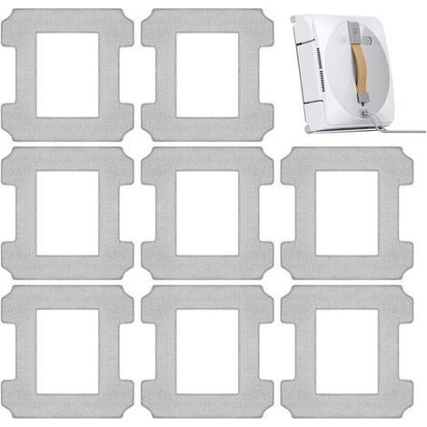 W1 8 Pack Washable Microfiber Cleaning Cloth W1 Pro Accessories Kit for Ecovacs Winbot W1 W1 Pro Series Window Vacuum Robot (1/4)