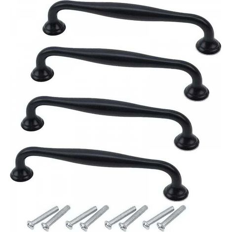 Poignées de meubles 4 pièces Poignées d'armoires Boutons de tiroirs Poignées de meubles Poignées de portes de cuisine Poignées d'armoires en acier inoxydable, pour armoires (1/5)