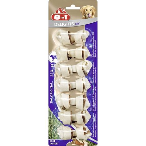 8in1 Kauknochen Delights Beef XS Leckerli Kausnack Hundefutter