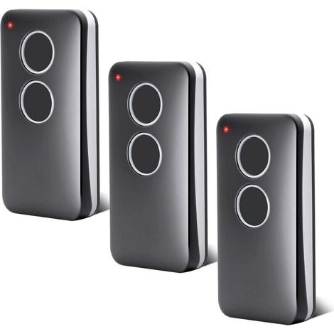 Lot de 3 Telecommandes pour Porte de Garage - 433,92 MHz - 2 Canaux - Compatible avec V2 PHOX 2, V2 PHOX4, V2 TRC4,V2 TSC4, V2 Phoenix 2, V2 Phoenix 4, Rolling Code