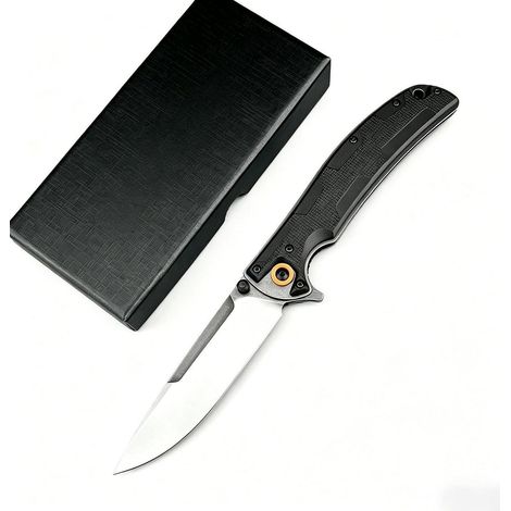 Klappmesser mit D2-Klinge und G10-Griff, Einhandmesser für Camping & Outdoor