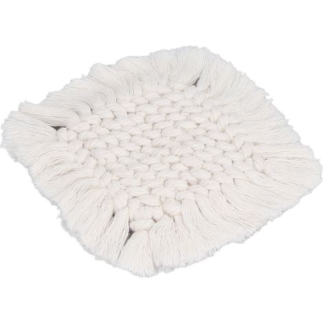 Set de table rond en coton naturel tissé, résistant à l'usure, antidérapant, antistatique, sans odeur, isolant thermique, tapis de table réutilisable, protection de surface, 30 cm, lot de 4, décoratio (1/5)