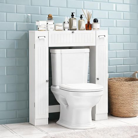 Meuble de salle de bain 2 niveaux 88 x 18 x 98 cm (1/5)