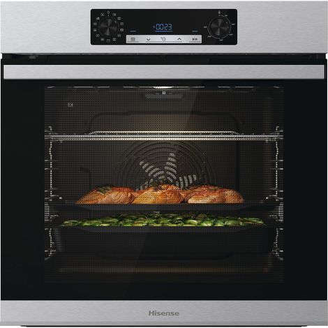 Hisense BSA65226PX, Forno Multifunzione Termoventilato, Cavità XXL 77L, Auto Pulizia Pirolitica, 13 funzioni di cottura, 3 programmi con aggiunta Vapore, Funzione pizza 300°C, Cottura AirFry (1/5)