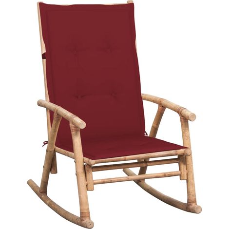 Chaise à bascule avec coussin Bambou