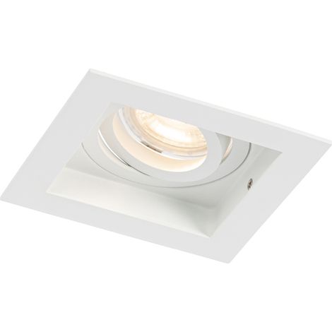 Set of 6 Modern Recessed Spotlight White Adjustable - Carree