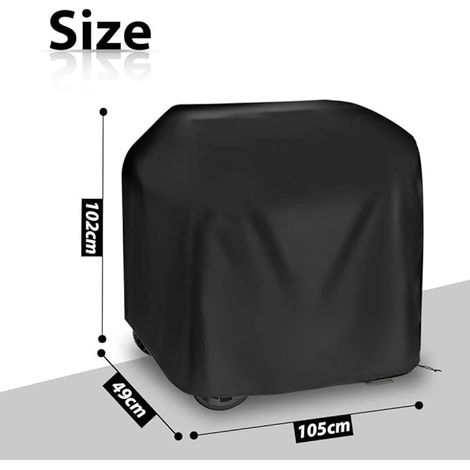 Housse de barbecue 105x49x102cm 210D Oxford bache protection Bâche de protection housse barbecue plancha étanche Noir pour Barbecue Weber Holland JennAir et la Plupart des étagères de Barbecue (1/5)