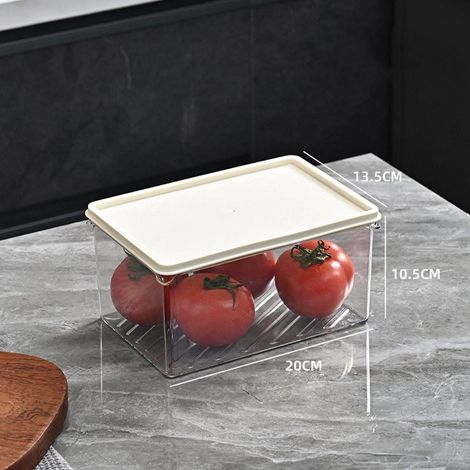 Boîte De Rangement Réfrigérateur - Boîte De Conservation Fraîcheur Pour Fruits Et Légumes - Hermetique Empilable - 2200 Ml - 2 Pièces (1/2)