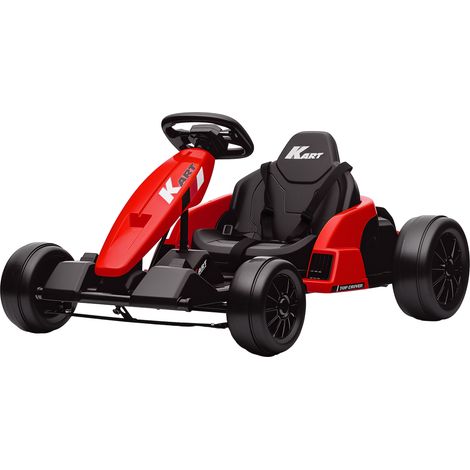Kart électrique enfant 24V 2 moteurs 150W mode drift siège réglable démarrage progressif, rouge (1/5)