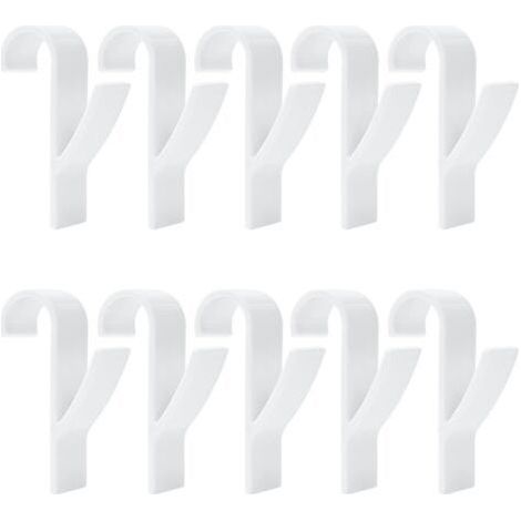 Towel Rail Radiator Hooks, 10 Pieces, White Plastic Radiator Hooks, Radiator Hooks for Bathroom and Kitchen Heated Towel Rails