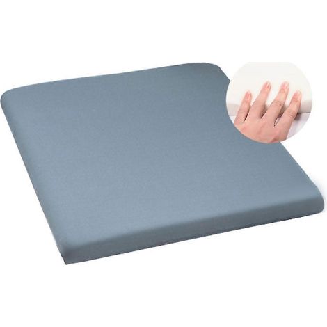 Coussin d'assise pour chaises de cuisine avec attaches - Coussin de chaise de salle à manger antidérapant en mousse à mémoire de forme - Couleur frêne (1/5)