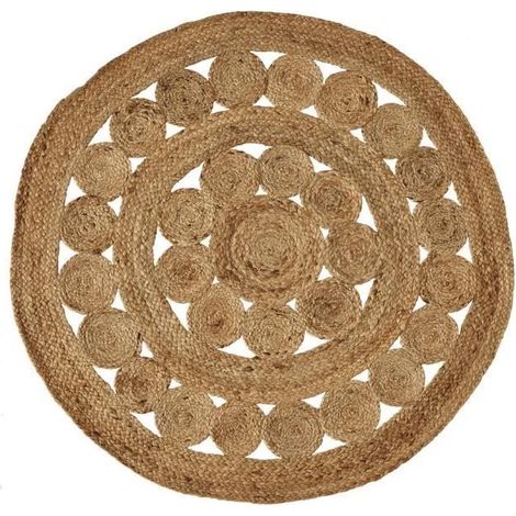 Tapis rond - JUANIO - JUANIO - Jute - Ø100 cm - Pompons (1/3)