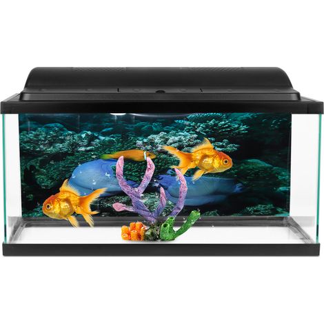 Sticker mural adhésif en PVC à motif de poissons jaunes sur fond marin pour aquarium, 61 x 41 cm. Décoration pour aquarium. (1/5)