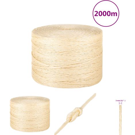 The Living Store Seil 100% Sisal 3 mm 2000 m -  Seile (1/4)