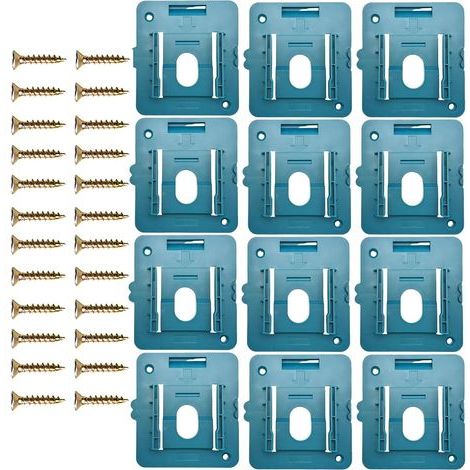 Apex – Support de batterie pour 12 piles Makita 18V – Montage mural en plastique ABS – Protection contre chocs et chutes – Installation facile