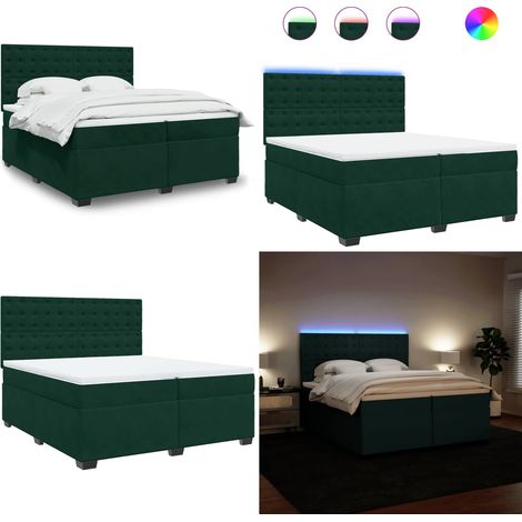 Boxspringbett mit Matratze Dunkelgrün 200x200 cm Samt - Boxspringbett - Doppelbett - Samtbett - Samtcouch - Luxusbett - Home & Living (1/5)