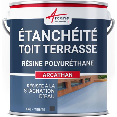 Membran Kunstharz Polyurethan - Abdichtende Flüssigfolie aus Polyurethan für Flachdächer und Dachterrassen - Balkonabdichtung Di - Schiefer - 4 kg