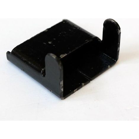 Agrafe chape acier inoxydable noire (à l'unité) pour feuillard largeur 20mm DERANCOURT