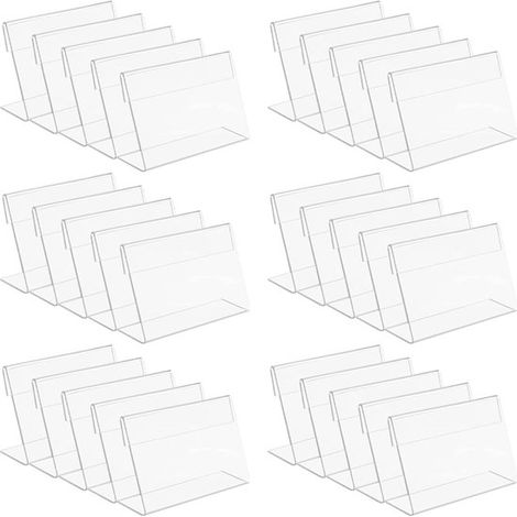 30 portatarjetas acrílicos, portatarjetas de identificación acrílicos de 9 x 6 cm, escuelas, tiendas y restaurantes, utensilios multifuncionales (1/5)