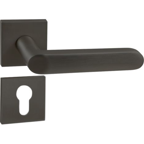 DOMINO Poignée de porte DENVER-QR slim Noir PZ Poignée avec plaque PZ pour cylindre profilé Noir (1/5)