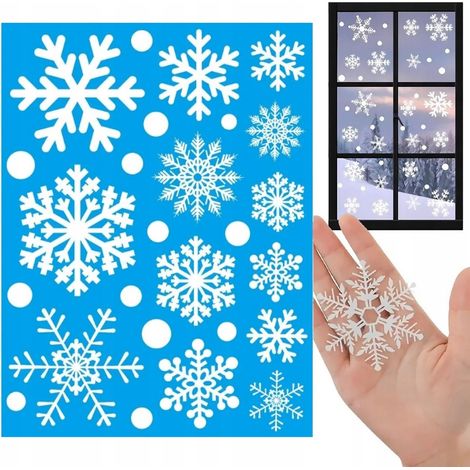 Adesivi decorativi natalizi per finestre con fiocchi di neve (1/5)